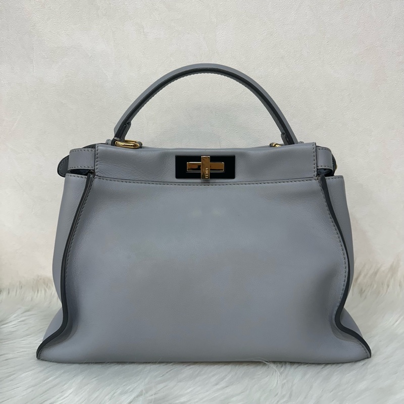 fendi 8BN290 天空藍牛皮雙層斜背包 peekaboo-2