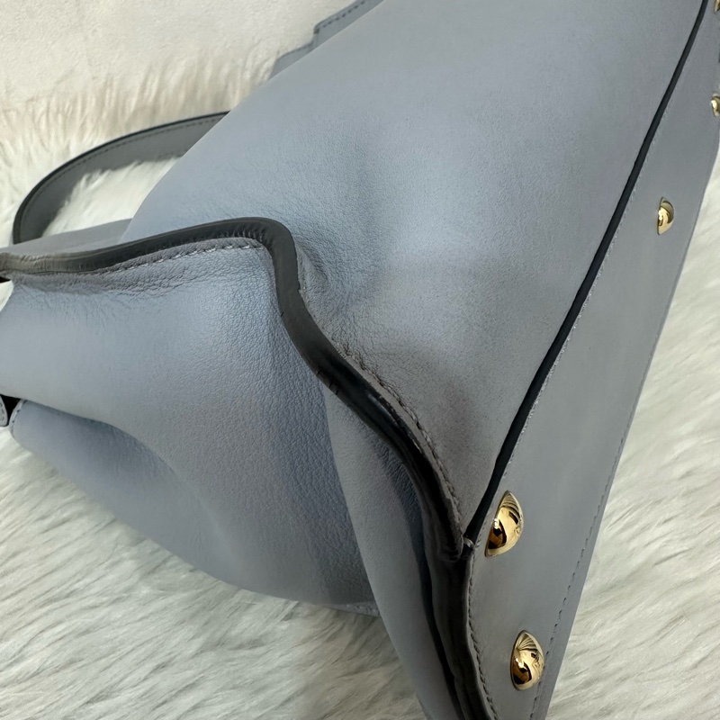 fendi 8BN290 天空藍牛皮雙層斜背包 peekaboo-5