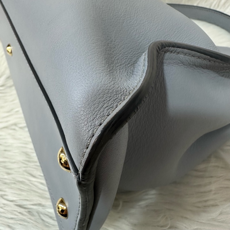 fendi 8BN290 天空藍牛皮雙層斜背包 peekaboo-7