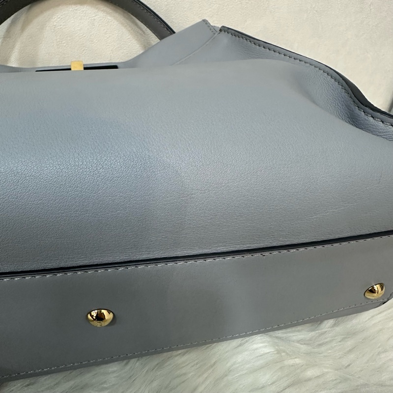 fendi 8BN290 天空藍牛皮雙層斜背包 peekaboo-11