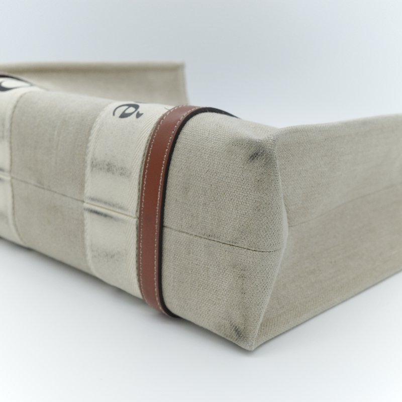 Chloé 蔻伊 Woody 中號 米色亞麻 帆布 托特包-7