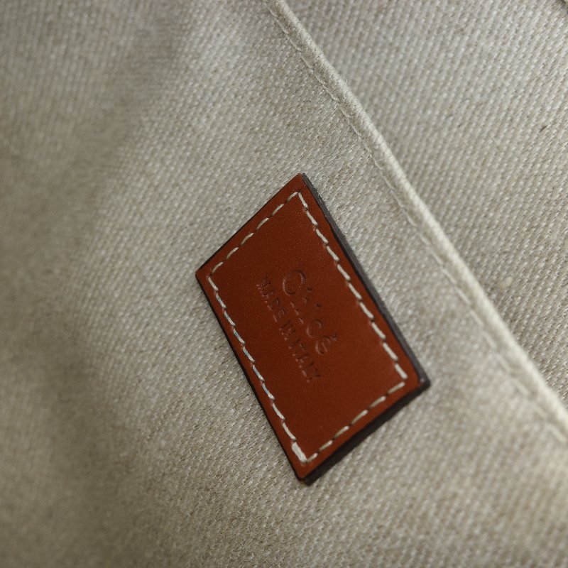 Chloé 蔻伊 Woody 中號 米色亞麻 帆布 托特包-13