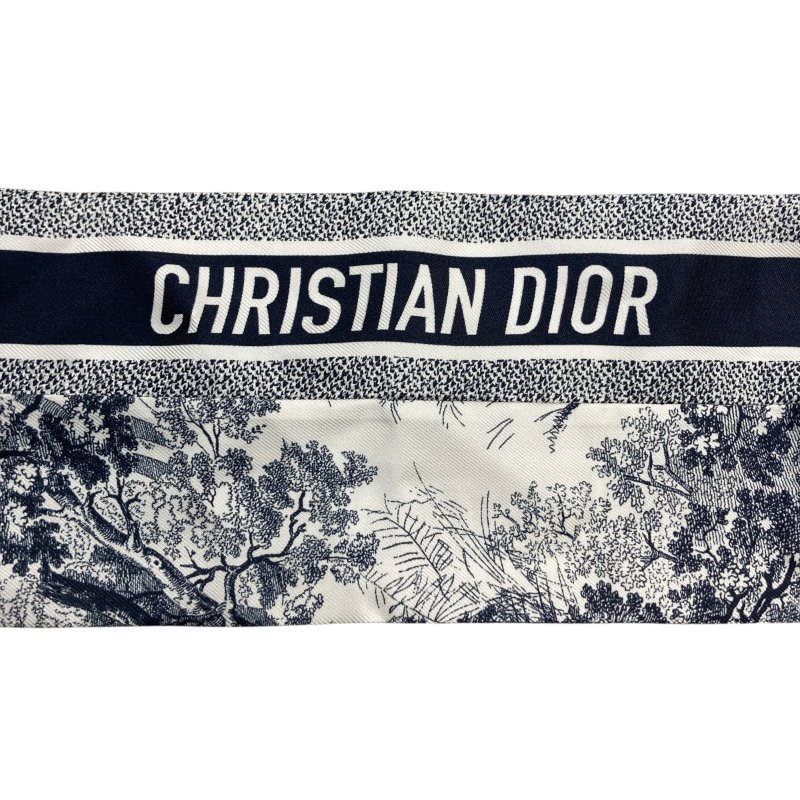 CHRISTIAN DIOR 迪奧 TOILE DE JOUY SAUVAGE 法式印花圖騰MITZAH絲巾 絲綢斜紋布 黑白色-3