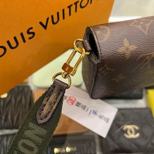 東區正精品㊣LV M80091 FÉLICIE STRAP & GO 原花綠色背帶二合一斜背包信封包RZ6262-9