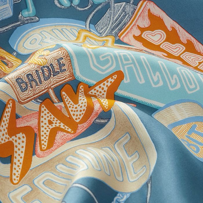 Hermes 駿馬菱鏡 Chevaloscope Neon scarf 45*45絲巾 方巾 絕版品-14