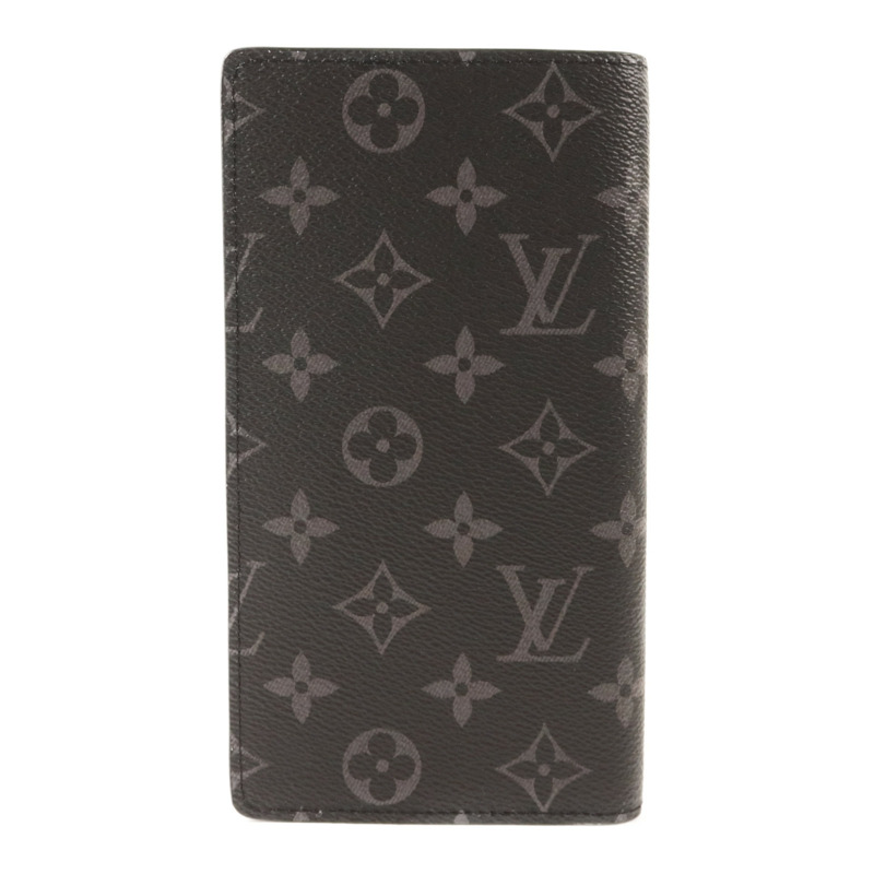 LOUIS VUITTON Monogram Eclipse Brazza銀扣長錢包-1