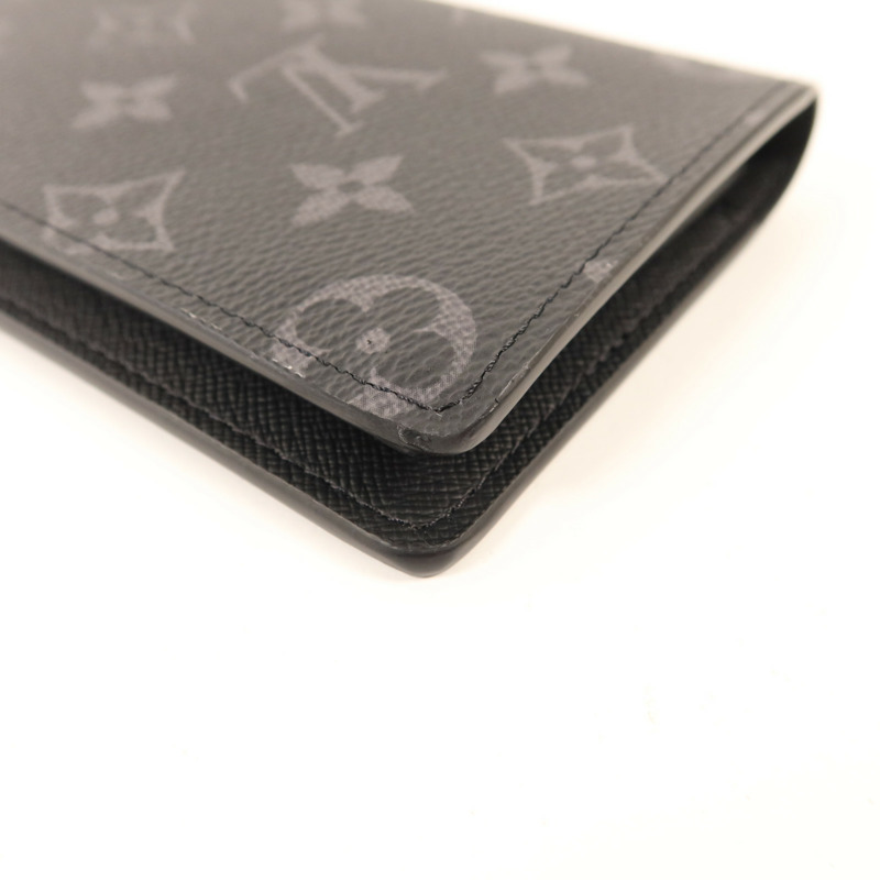 LOUIS VUITTON Monogram Eclipse Brazza銀扣長錢包-9