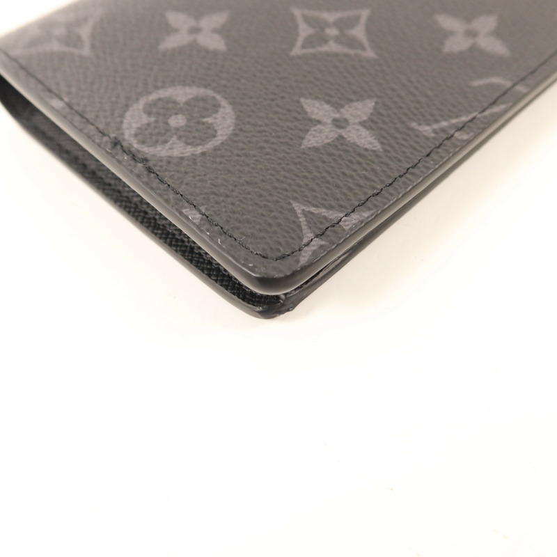 LOUIS VUITTON Monogram Eclipse Brazza銀扣長錢包-11