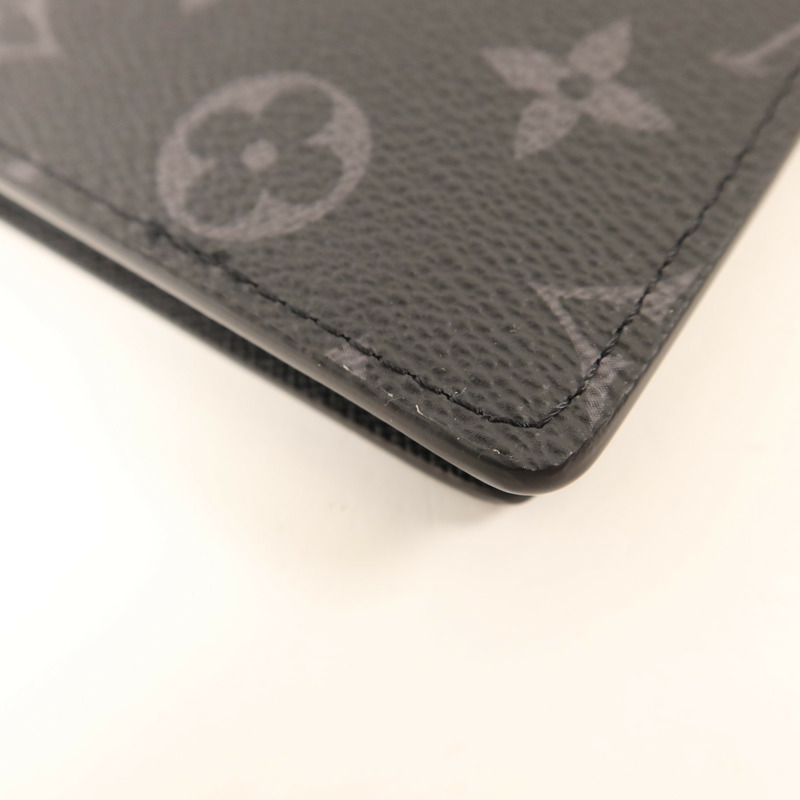 LOUIS VUITTON Monogram Eclipse Brazza銀扣長錢包-12