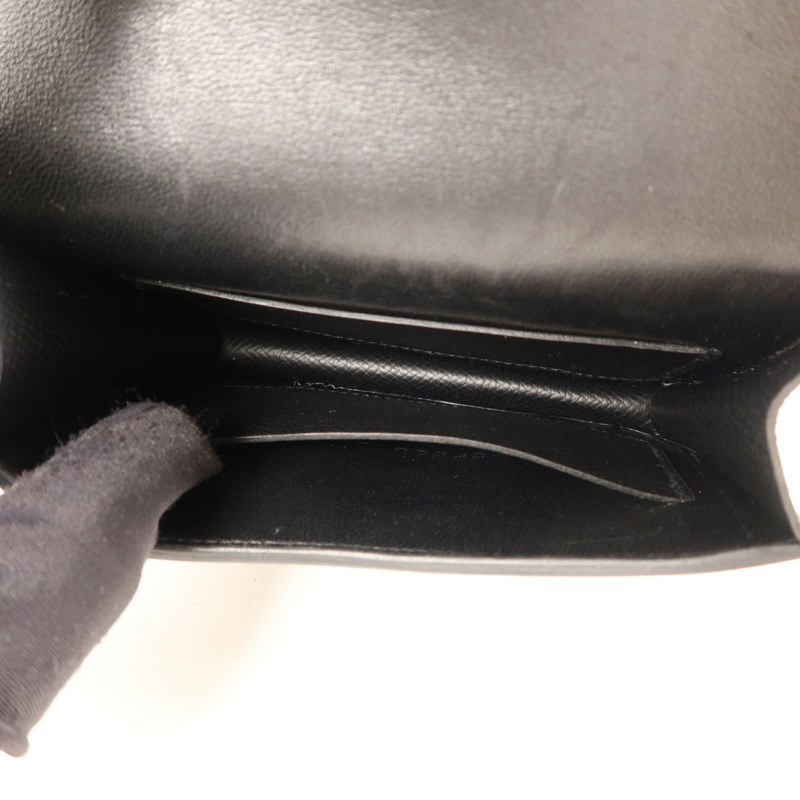 HERMES Epsom皮革Constance Slim銀扣錢包Noir-4