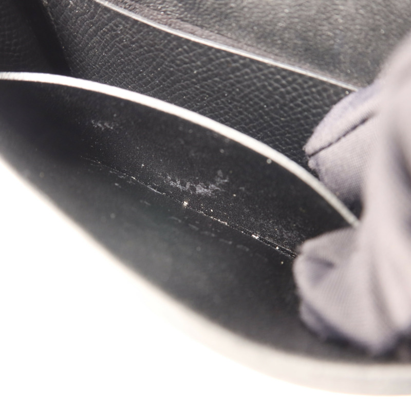 HERMES Epsom皮革Constance Slim銀扣錢包Noir-16