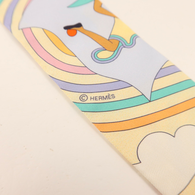 HERMES 絲質Twilly絲巾-5