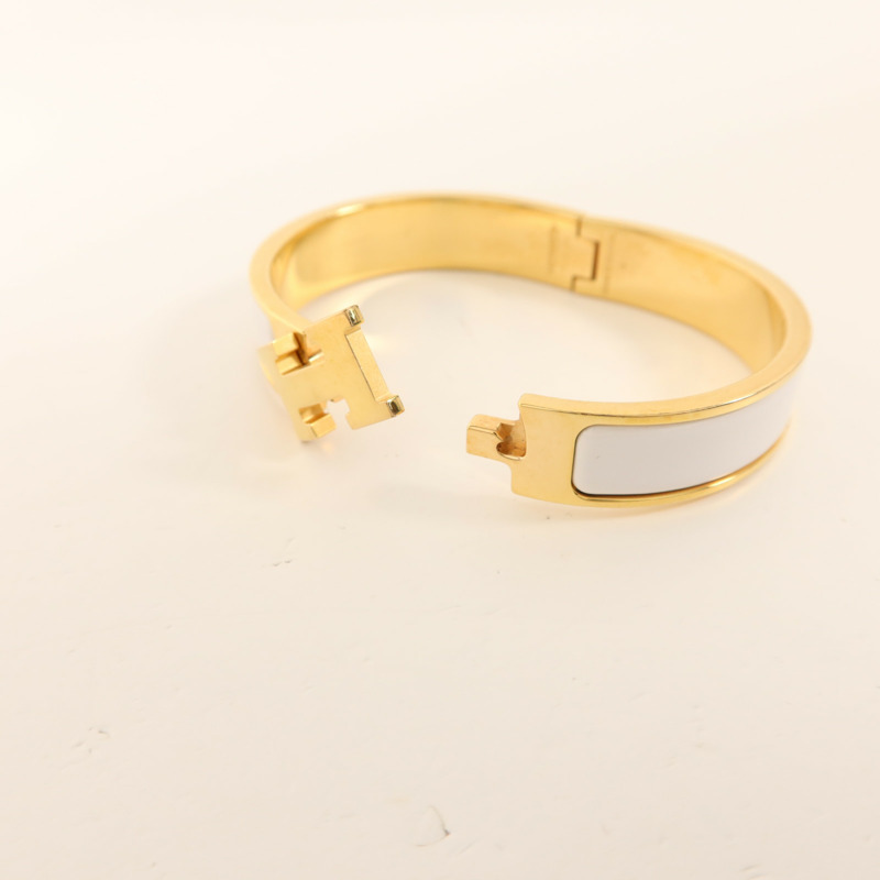 HERMES 金屬/琺瑯Clic H手鐲-5