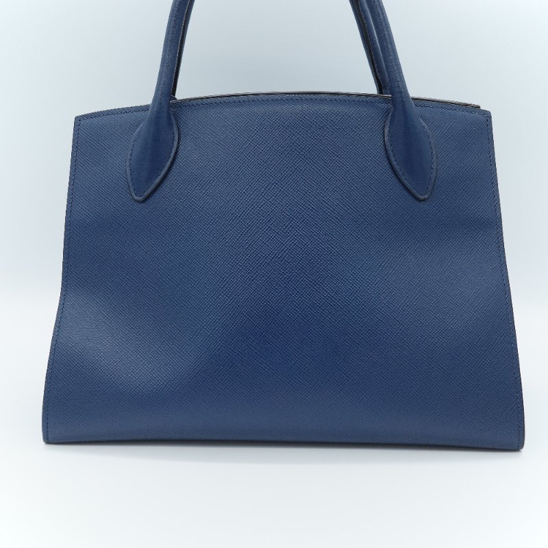Prada 普拉達 藍色 Saffiano 牛皮 托特包-5