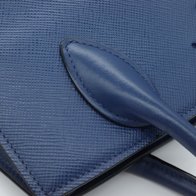 Prada 普拉達 藍色 Saffiano 牛皮 托特包-11