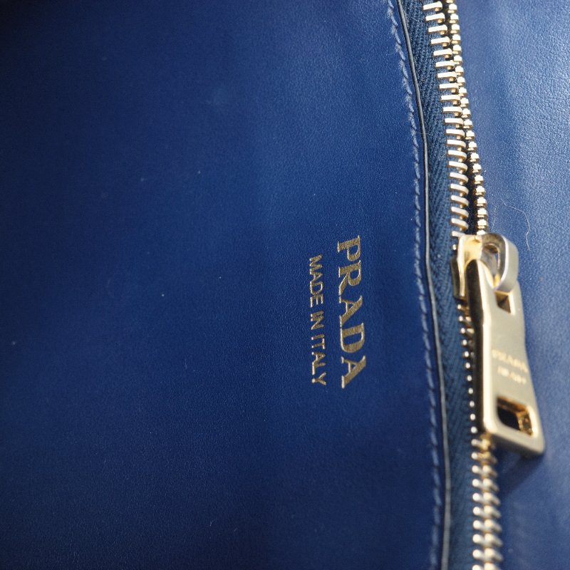 Prada 普拉達 藍色 Saffiano 牛皮 托特包-20
