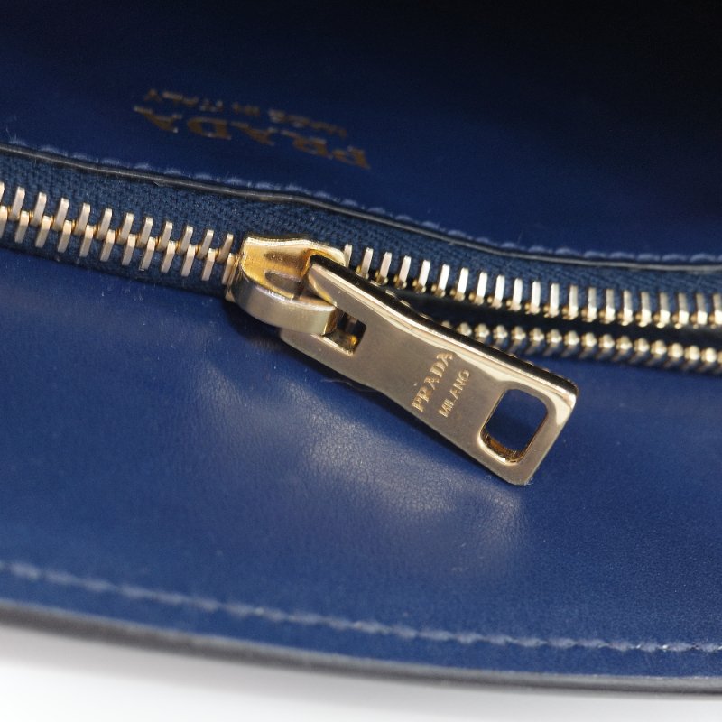 Prada 普拉達 藍色 Saffiano 牛皮 托特包-21