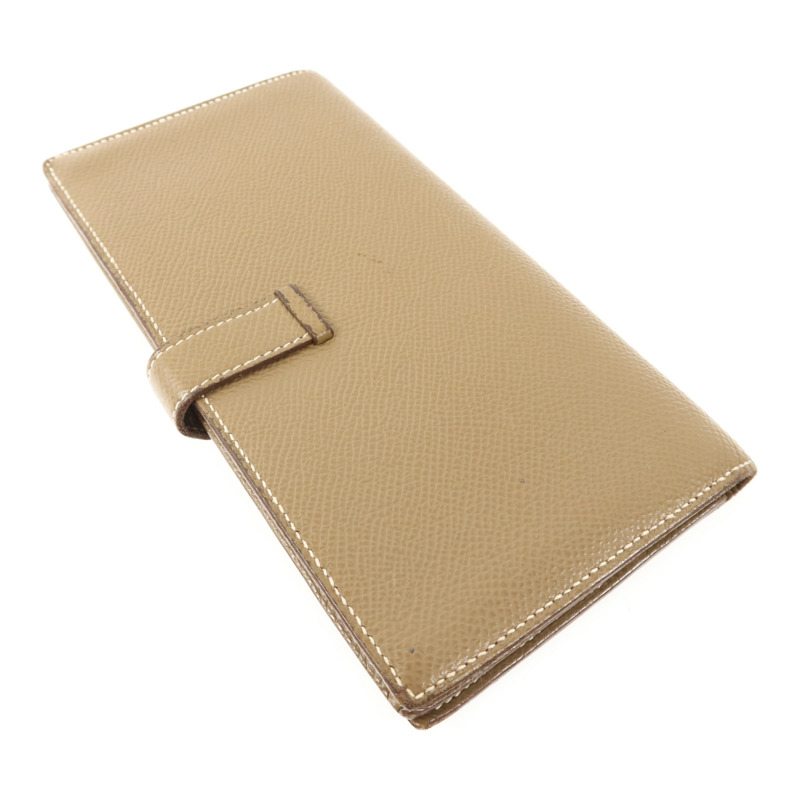 HERMES Epsom皮革Bearn Soufflet Wallet金扣長錢包Etoupe-3