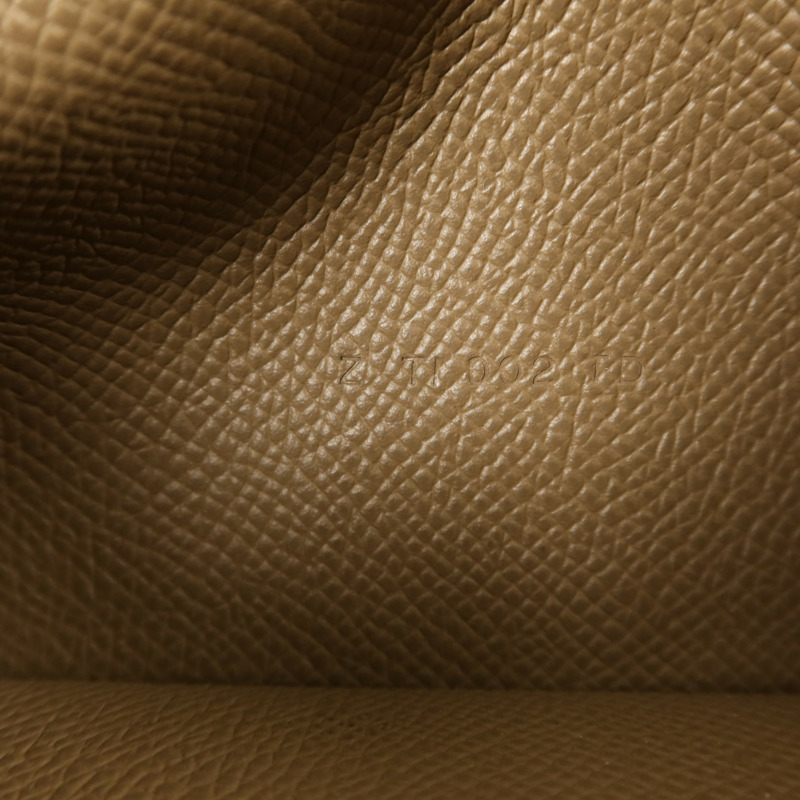 HERMES Epsom皮革Bearn Soufflet Wallet金扣長錢包Etoupe-6