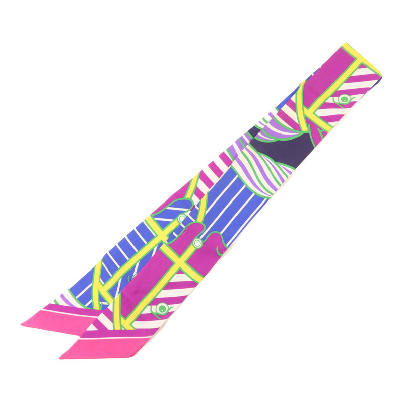 HERMES 絲質Twilly絲巾-1