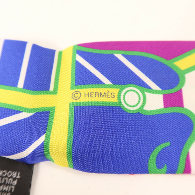 HERMES 絲質Twilly絲巾-5