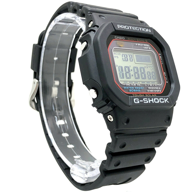 卡西歐 G-SHOCK GW-M5610U-1 電波太陽能手錶，支援六局電波接收，具備 Tough Solar 太陽能動力、LED 背光、方形設計，黑色。 2021 年 7 月發布。可在 Mikunigaoka 商店購買。-1