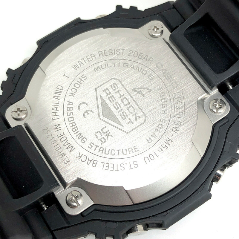 卡西歐 G-SHOCK GW-M5610U-1 電波太陽能手錶，支援六局電波接收，具備 Tough Solar 太陽能動力、LED 背光、方形設計，黑色。 2021 年 7 月發布。可在 Mikunigaoka 商店購買。-7