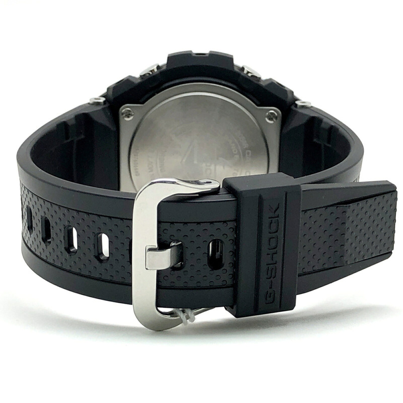 卡西歐 G-SHOCK GST-W110MS-1A G-STEEL 手錶,具備電波太陽能、Tough Multi-Band 6 六局電波接收、金屬錶圈、樹脂錶帶、多層防護結構、雙 LED 照明、指針/數位雙顯,黑色錶盤。 2025 年 6 月發售。可在 Mikunigaoka 商店購買。-6