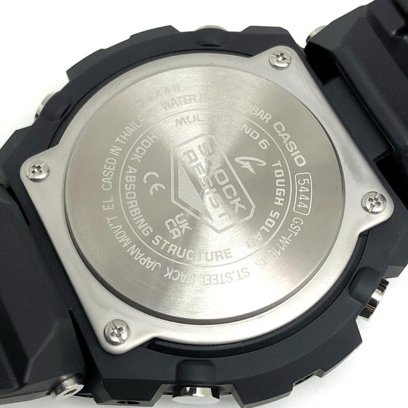 卡西歐 G-SHOCK GST-W110MS-1A G-STEEL 手錶,具備電波太陽能、Tough Multi-Band 6 六局電波接收、金屬錶圈、樹脂錶帶、多層防護結構、雙 LED 照明、指針/數位雙顯,黑色錶盤。 2025 年 6 月發售。可在 Mikunigaoka 商店購買。-7