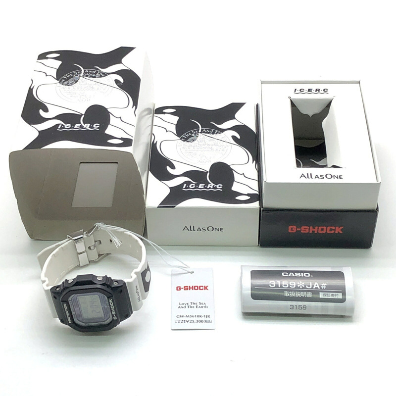 卡西歐 G-SHOCK GW-M5610K-1 Irukuji 2020 電波太陽能手錶,與 Ice Search Japan 聯名款,黑白配色,虎鯨圖案,熱愛海洋與地球,2020 年 6 月發售,三國丘店-9