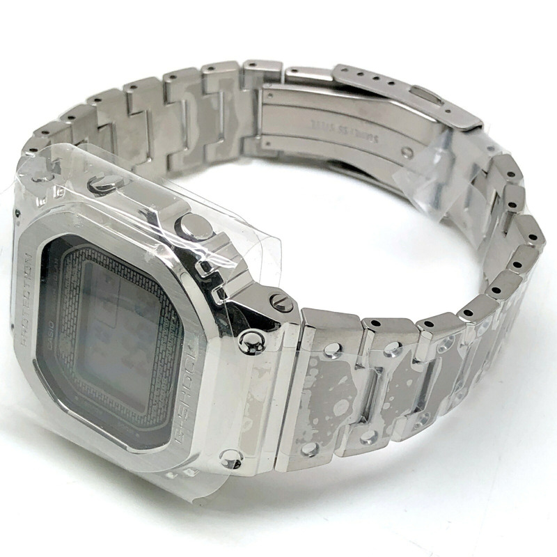 卡西歐 G-SHOCK GMW-B5000D-1 手錶,全金屬銀色,電波太陽能,藍牙,手機連接,LED 背光,旋入式後蓋,2018 年 4 月發售,Mikunigaoka 商店-6