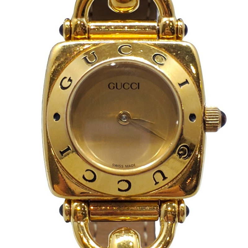 GUCCI 6300L 女士腕錶，舊款 Gucci 金棕色錶殼，非原廠錶帶，Kaizuka 專賣店-0
