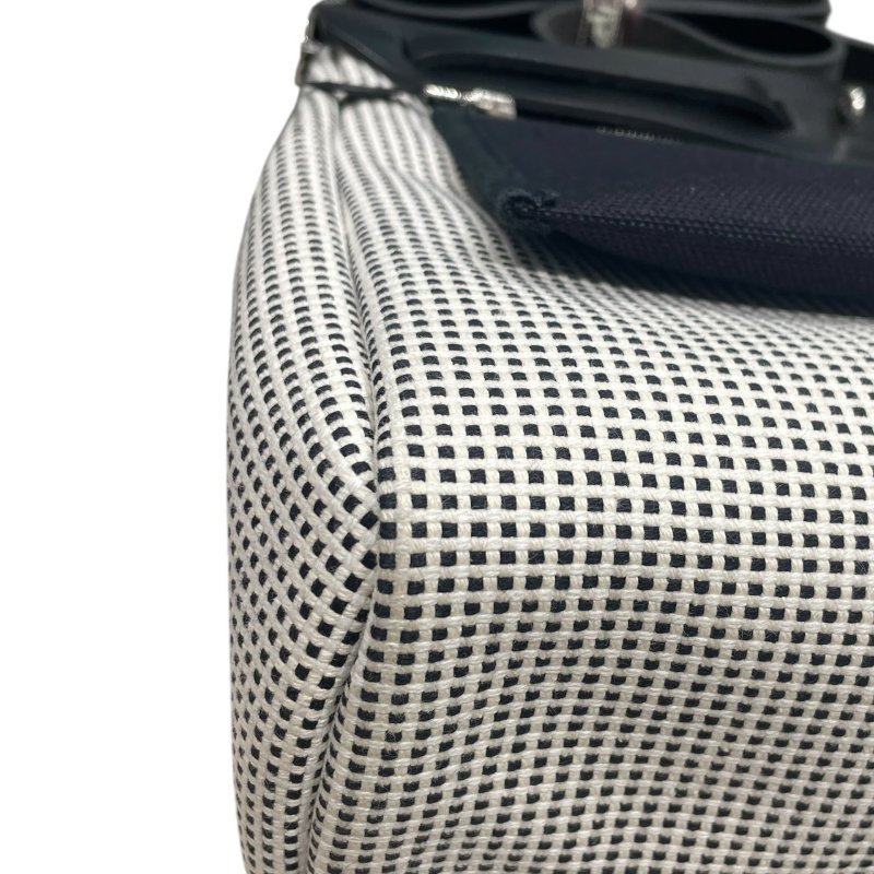 HERMES 愛馬仕 HERBAG 30 側背包 帆布×皮革 黑色 銀釦-7