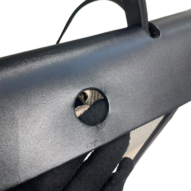 HERMES 愛馬仕 HERBAG 30 側背包 帆布×皮革 黑色 銀釦-15