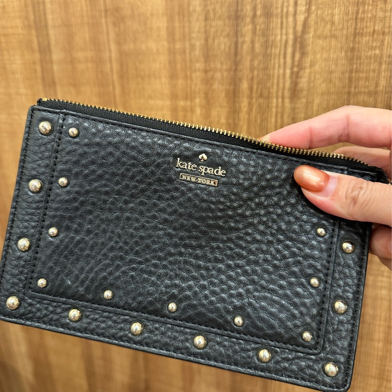 Kate spade 黑色牛皮手拿包-1