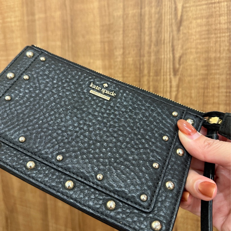 Kate spade 黑色牛皮手拿包-2