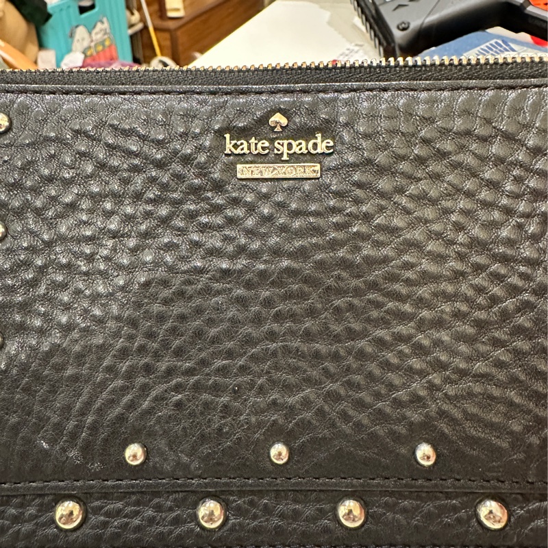 Kate spade 黑色牛皮手拿包-7