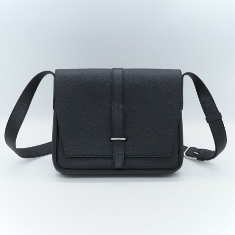 Hermès 愛馬仕 Steve Light Junior 經典黑色 小牛皮 斜掛包 郵差包