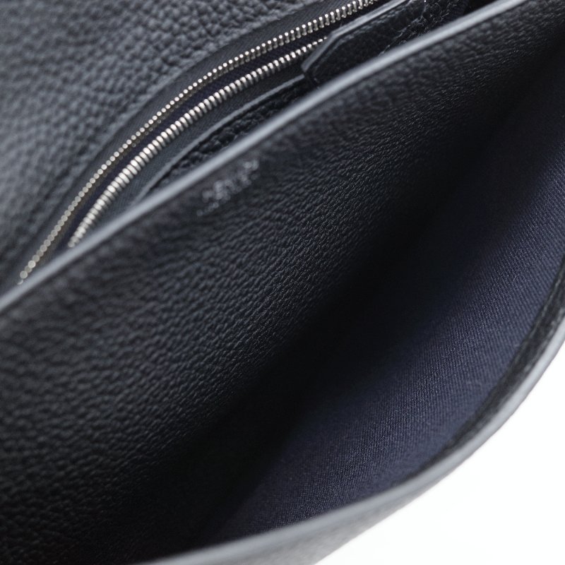 Hermès 愛馬仕 Steve Light Junior 經典黑色 小牛皮 斜掛包 郵差包-16