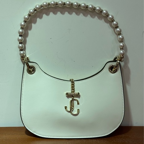 Jimmy Choo 白色珍珠鏈 Shoulder Bag