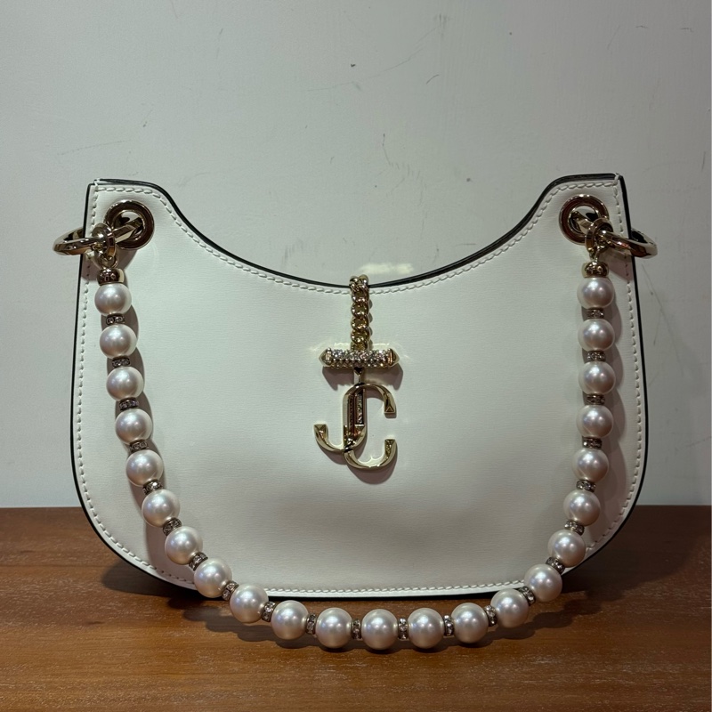 Jimmy Choo 白色珍珠鏈 Shoulder Bag-1