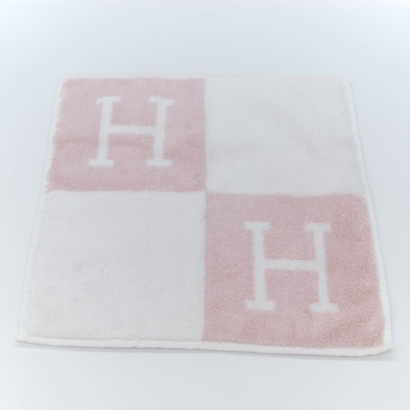 Hermès 愛馬仕 Avalon 粉色 純棉 手帕 小方巾-2
