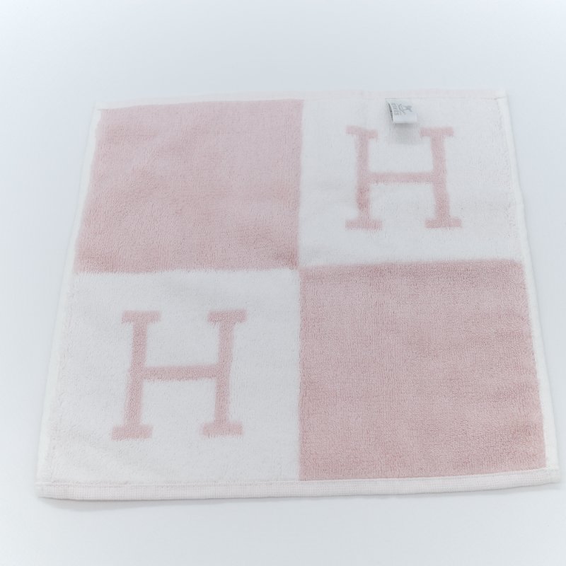 Hermès 愛馬仕 Avalon 粉色 純棉 手帕 小方巾-3