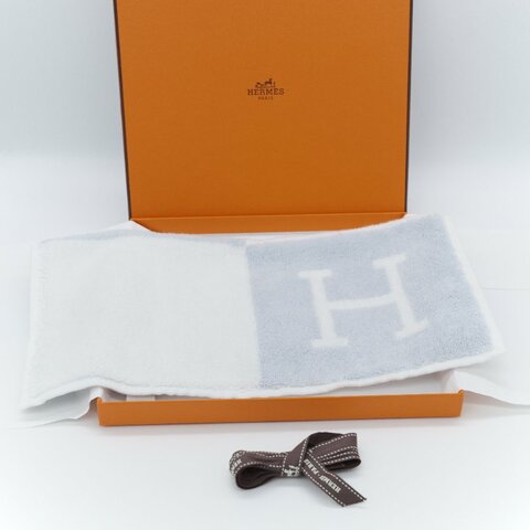 Hermès 愛馬仕 Avalon 淺藍色 純棉 手帕 小方巾