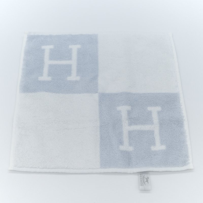 Hermès 愛馬仕 Avalon 淺藍色 純棉 手帕 小方巾-1