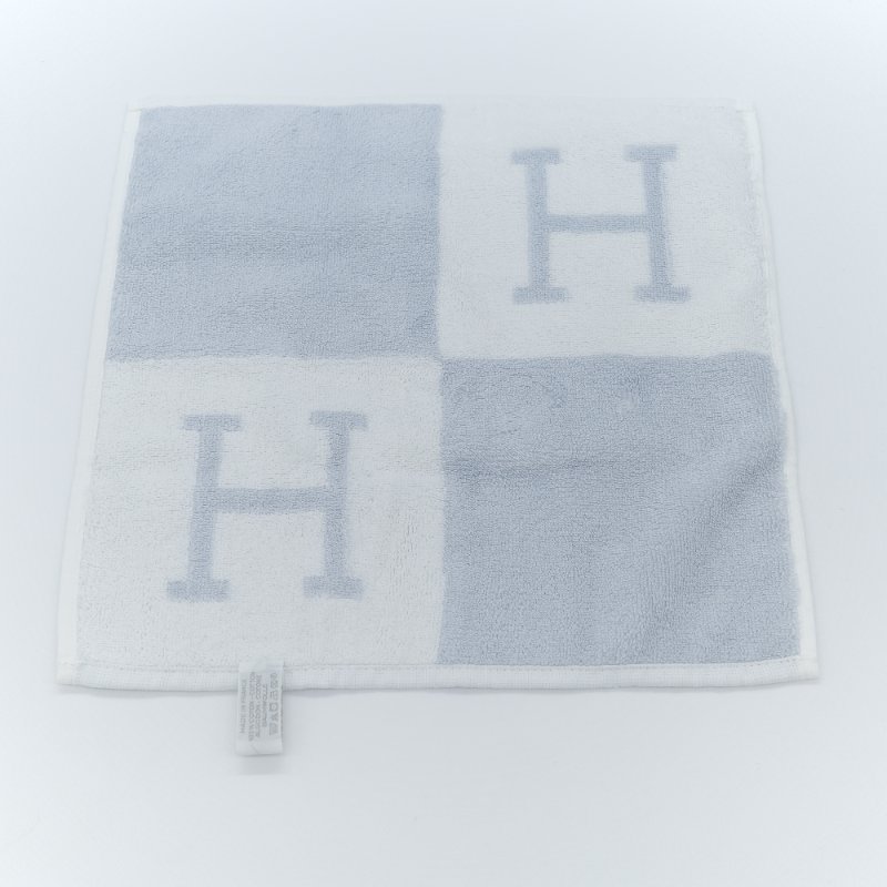 Hermès 愛馬仕 Avalon 淺藍色 純棉 手帕 小方巾-2