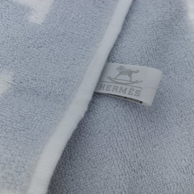 Hermès 愛馬仕 Avalon 淺藍色 純棉 手帕 小方巾-4