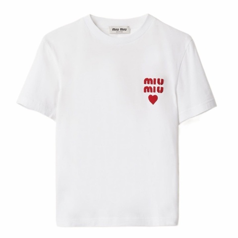 Miu Miu 女士 平紋針織短袖T恤XS S碼