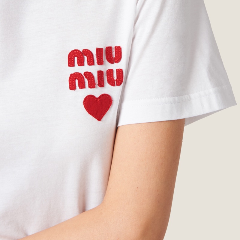 Miu Miu 女士 平紋針織短袖T恤XS S碼-4