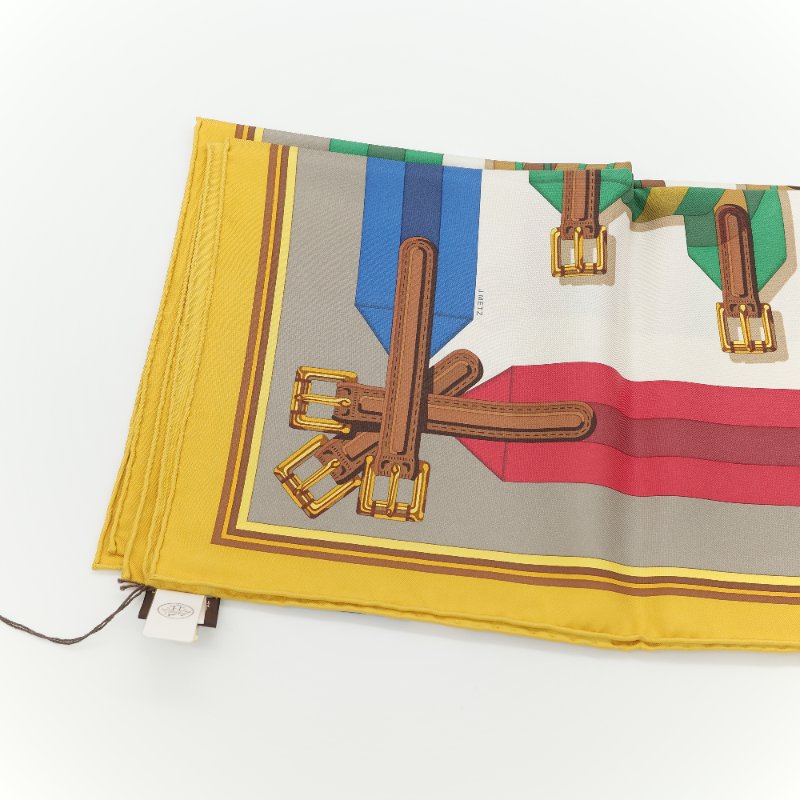 Hermès愛馬仕Les Sangles Forever 永恆的帶扣 絲絨斜紋 真絲方巾-1